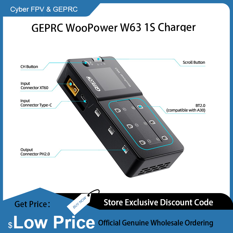Drone Racing Charger - GEPRC WooPower W63 1S Charger for