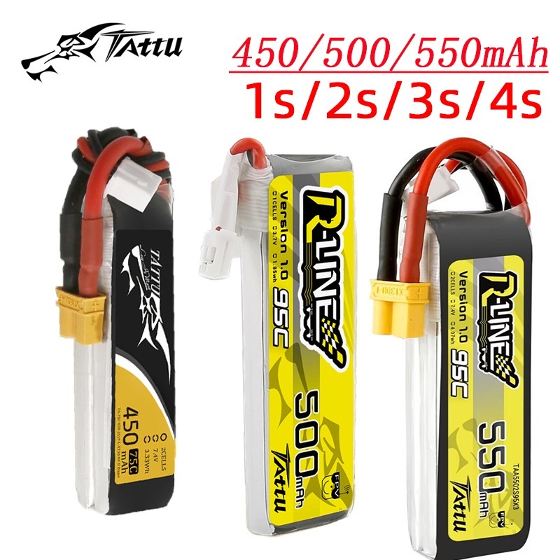 Drone Racing Battery - 3Pcs NEW TATTU 450/500/550mAh 75/95C 3.7/3.8/7.4/11.1/14.8V