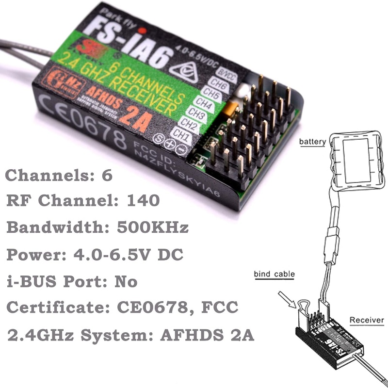 Flysky FS-IA6 Receiver 6CH Dua - đánh giá và giá Drone Racing Receiver