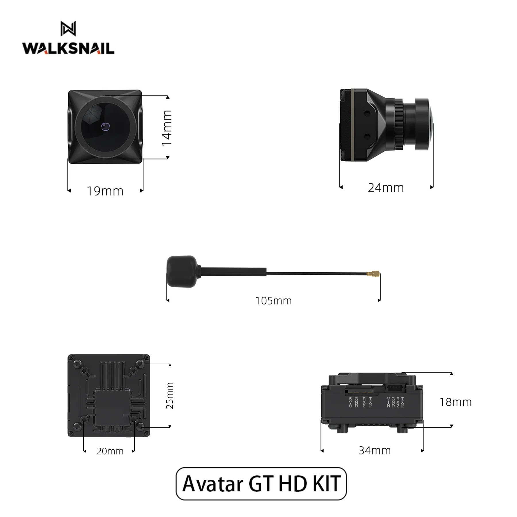 Walksnail Avatar GT HD KIT 2W  - đánh giá và giá Drone Racing Camera