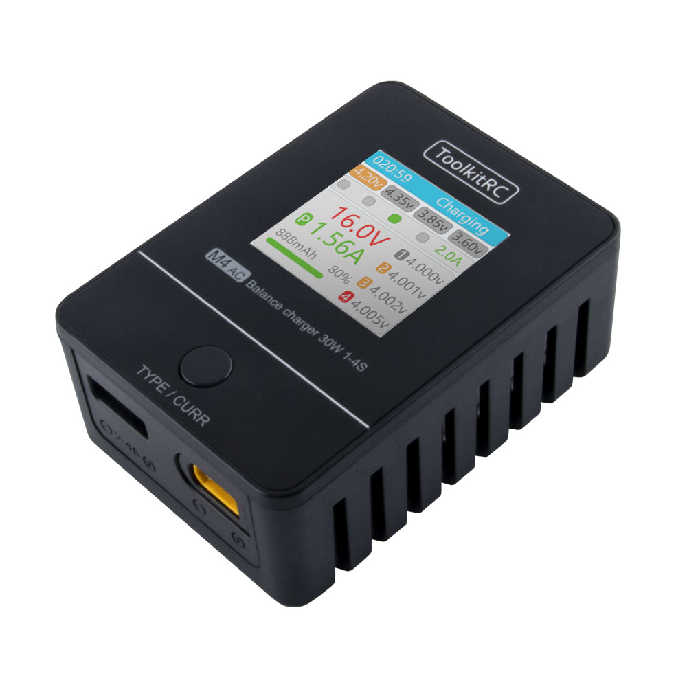 ToolkitRC M4AC 30W LiPO LiFE L - đánh giá và giá Drone Racing Charger