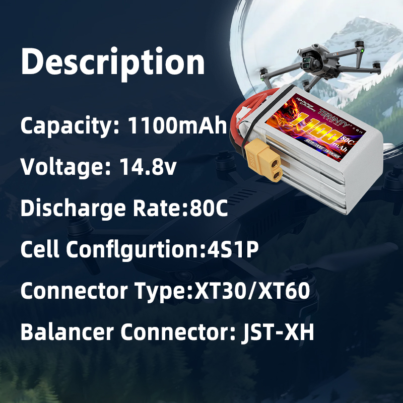 TERANTY 4S 1100mAh 80C/160C Li - đánh giá và giá Drone Racing Battery