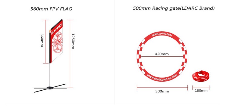 560mm FPV Racer Flag Drone Qua - đánh giá và giá Drone Racing Gate
