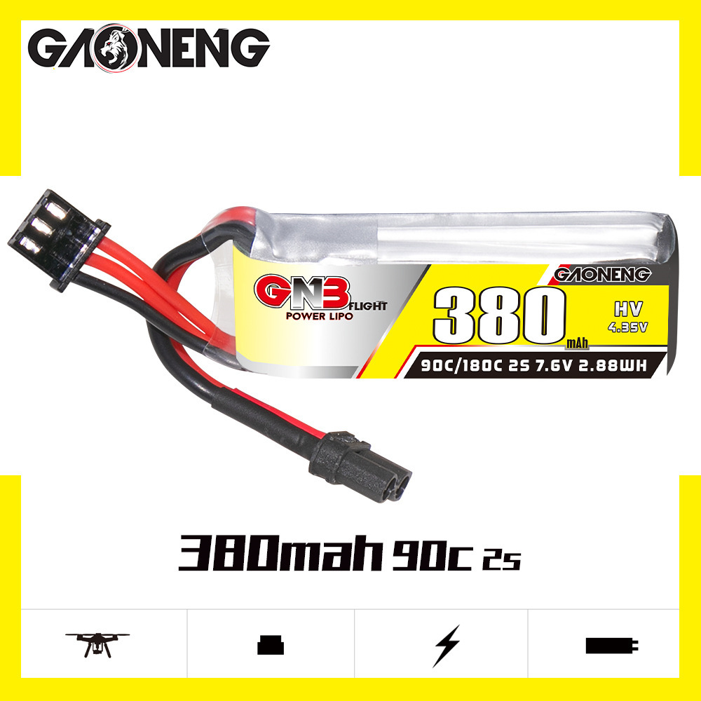 GNB 2S 7.6V 380mAh 90C/180C Li - đánh giá và giá Drone Racing Battery