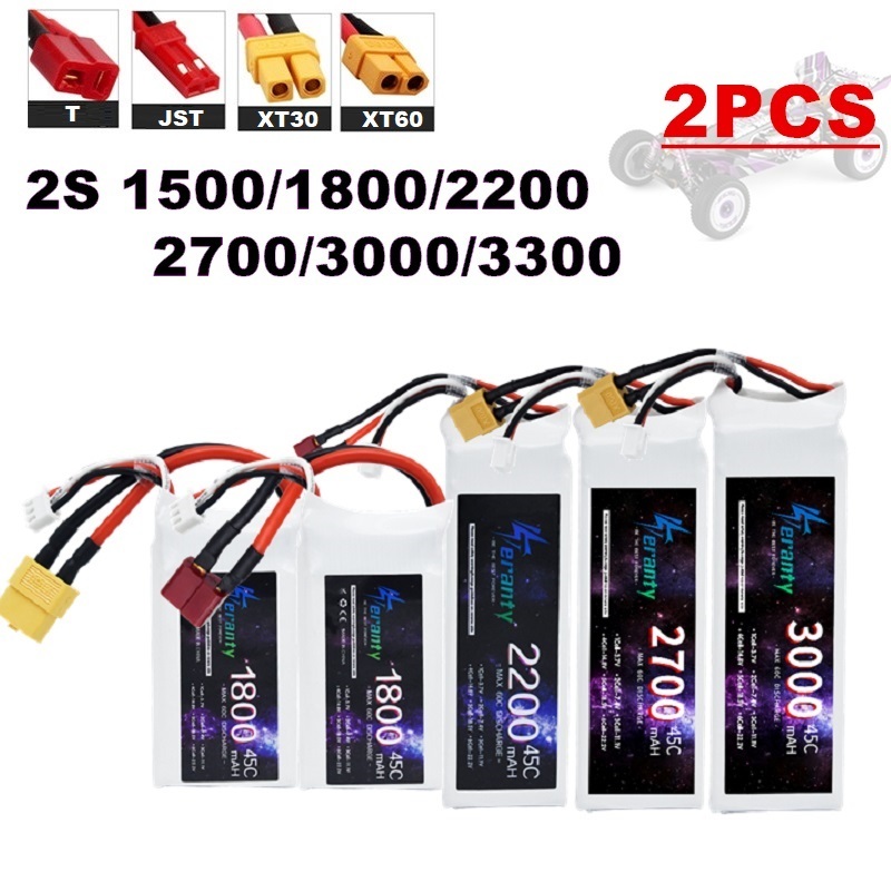 2PCS 7.4V Lipo 2S Battery 1500 - đánh giá và giá Drone Racing Battery