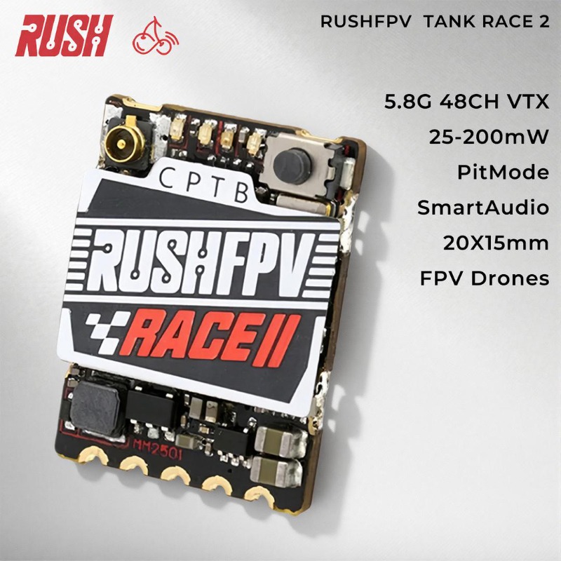 RushFPV 5.8GHz FPV VTX 48CH 25 - đánh giá và giá Drone Racing Vtx