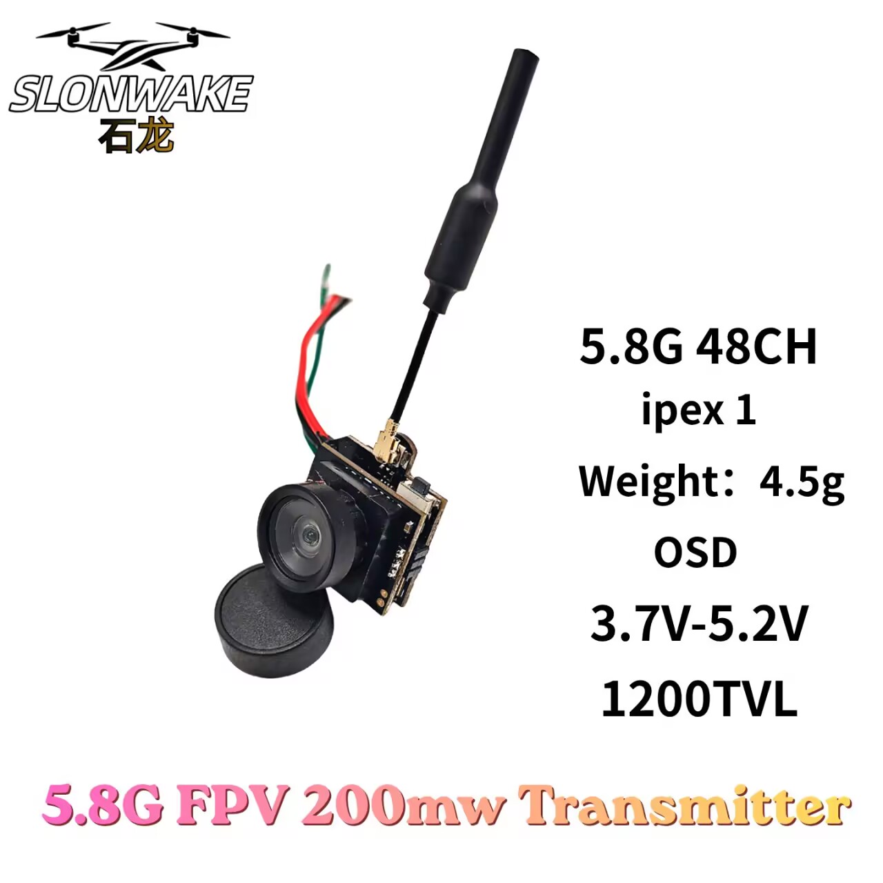 SLONWAKE 5.8G Analog VTX Trans - đánh giá và giá Drone Racing Camera